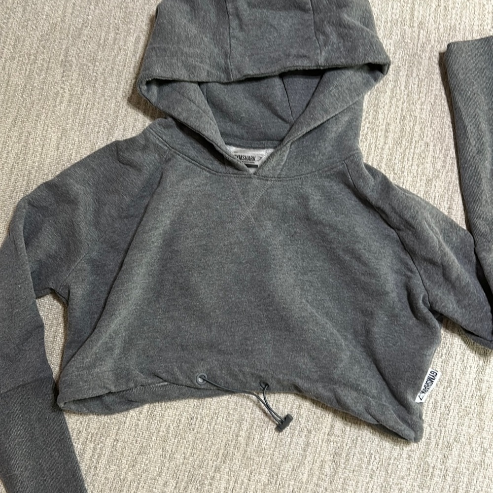 Gray cropped hoodie